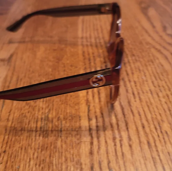 NWOT Gucci Brown Green Red Web Gold Medium Large Frame Sunglasses Glasses - Picture 3 of 10